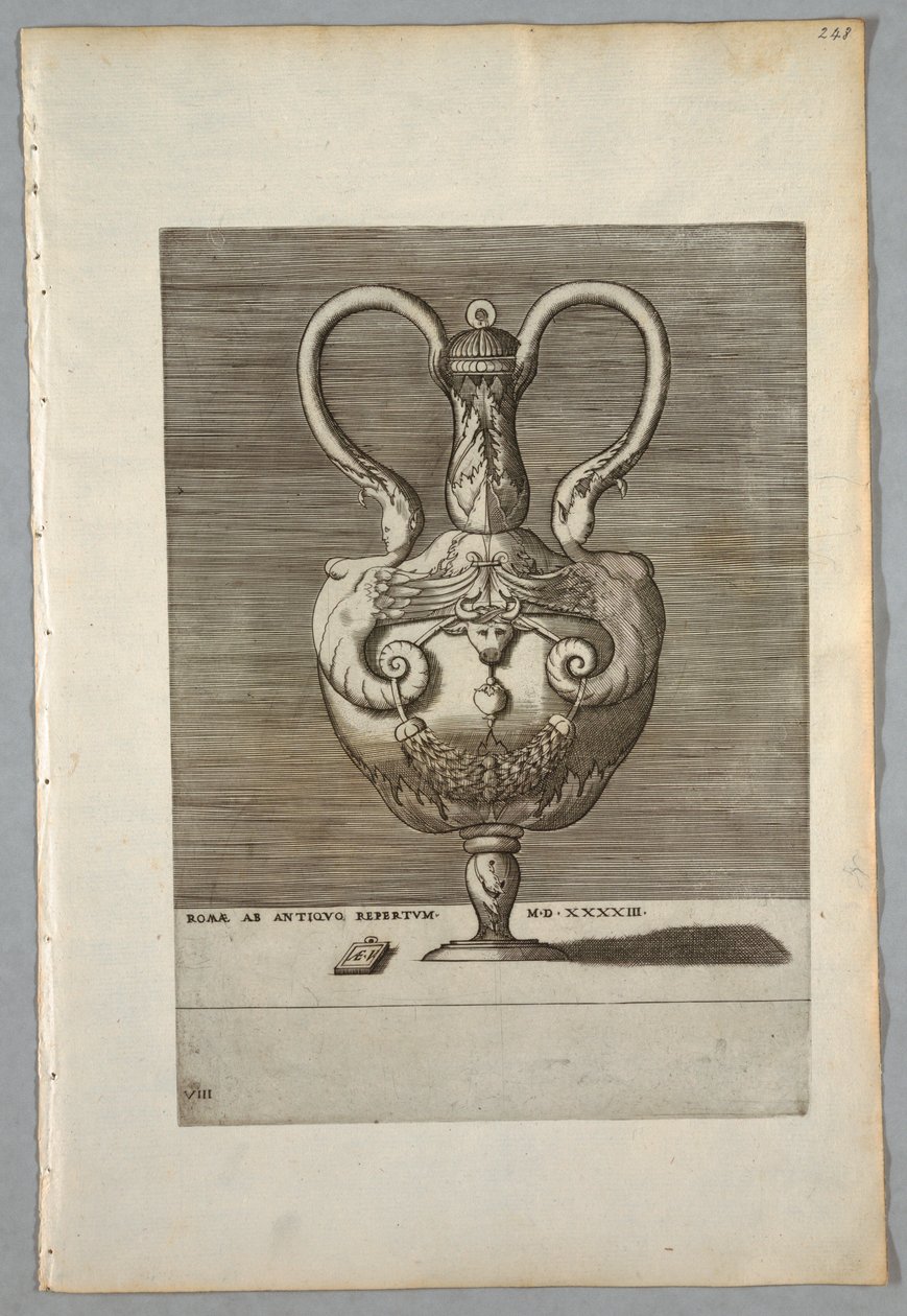 Vaso (ilustração 8 de uma série), 1543 de Unbekannt
