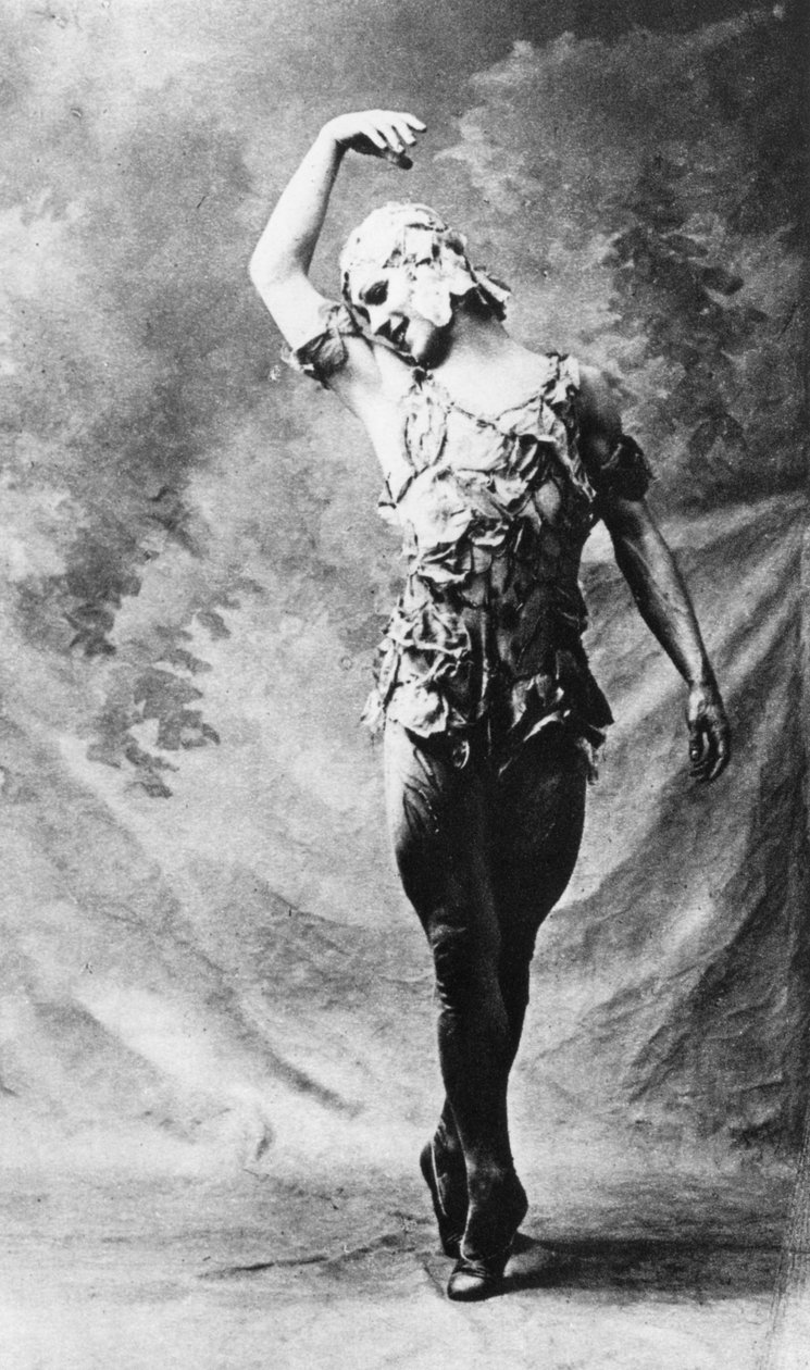 Vaslav Nijinsky, bailarino russo, em O Espectro da Rosa, Paris, 1911, 1930 de Unbekannt