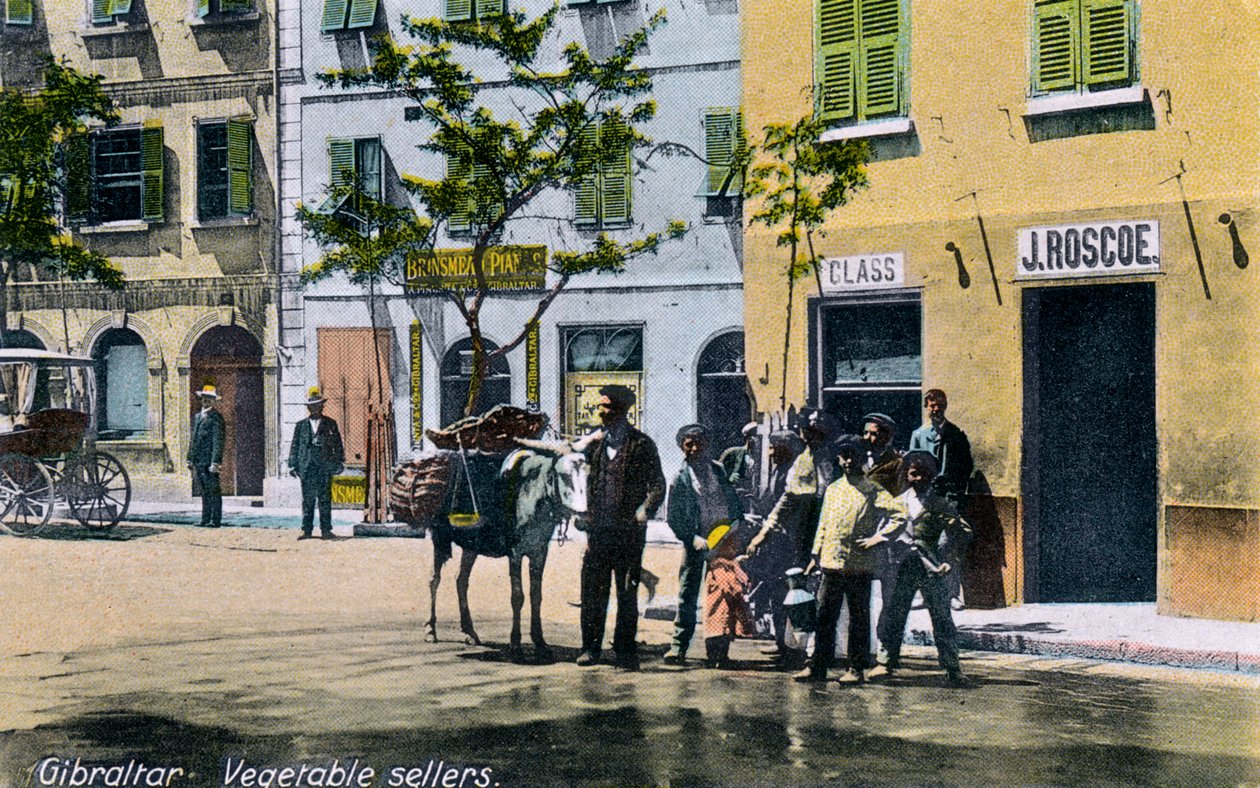 Vendedores de vegetais, Gibraltar, 1945 de Unbekannt