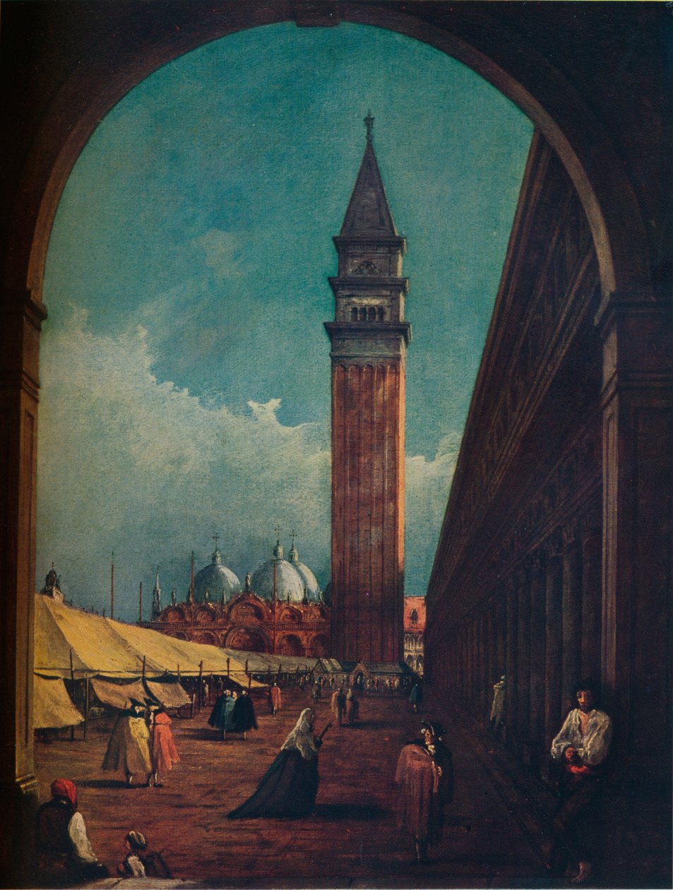 Veneza: uma feira na Piazza San Marco vista através de um arco no sudoeste, c1863 de Unbekannt