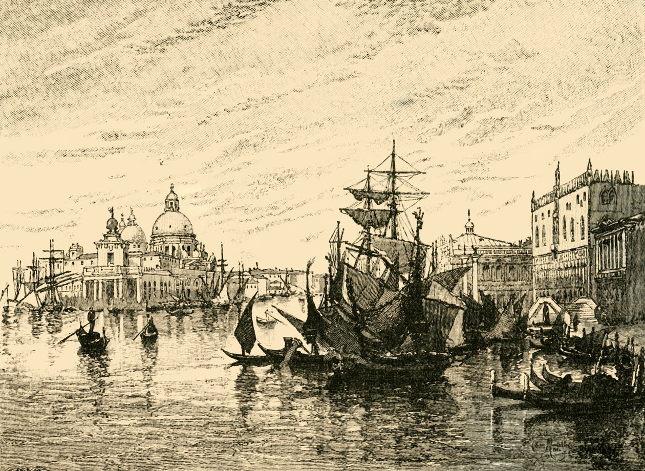Veneza: Vista da Riva Degli Schiavoni, 1890. de Unbekannt