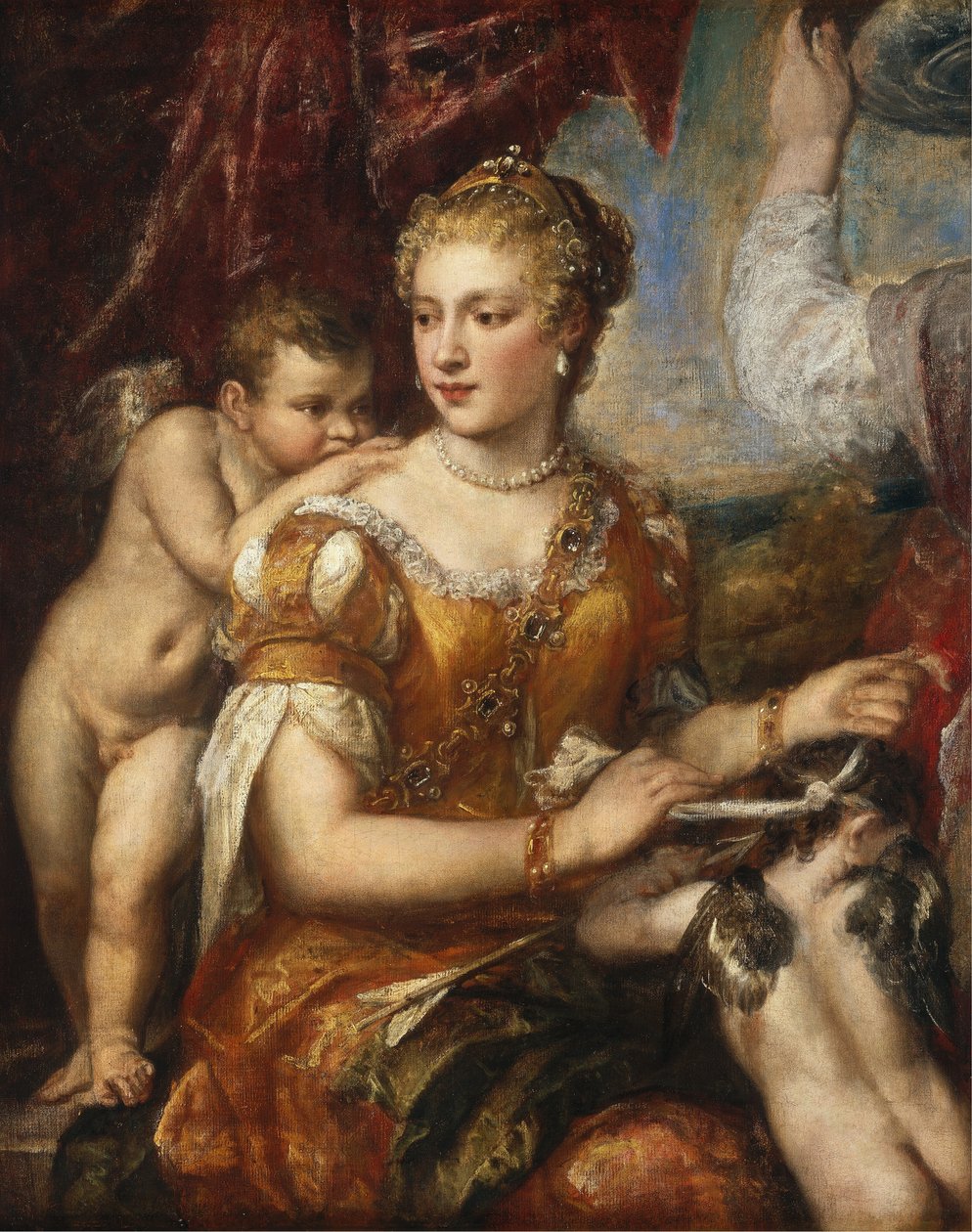Cupido de Vênus vendado, c. 15661570 ou c. 15761580. de Unbekannt