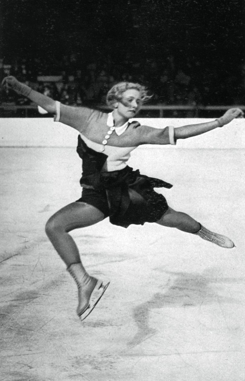 Vera Hrubá, patinadora tcheca, Jogos Olímpicos de Inverno, Garmisch-Partenkirchen, Alemanha, 1936 de Unbekannt