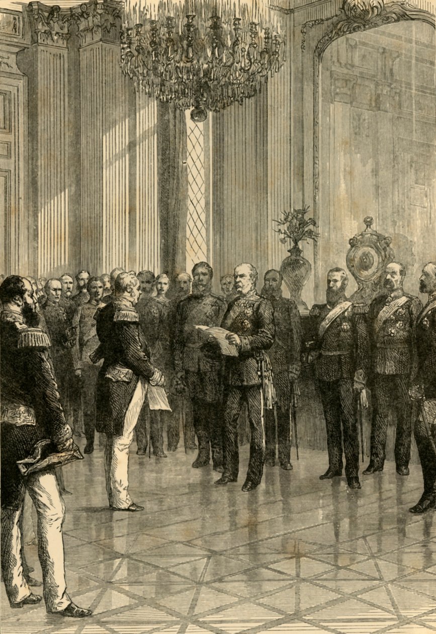 Versalhes, 1871: proclamando o rei Guilherme Imperador da Alemanha, 1890. de Unbekannt