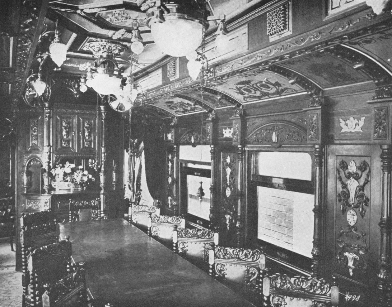 Carro de jantar do vestíbulo no Express noturno Rio-São Paulo da Ferrovia Central do Brasil, 1914 de Unbekannt