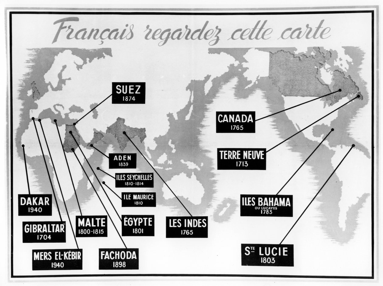 Cartaz de propaganda anti-britânica francesa de Vichy, 1940-1944 de Unbekannt