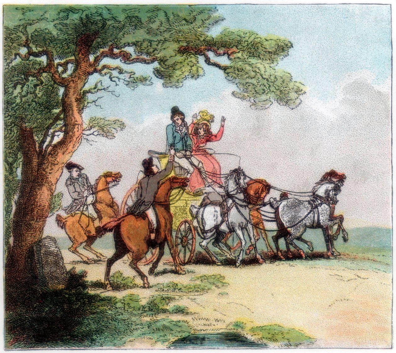 Vicissitudes da estrada em 1787, o ladrão de estradas, Lord Barrymore parou, 1890 de Unbekannt