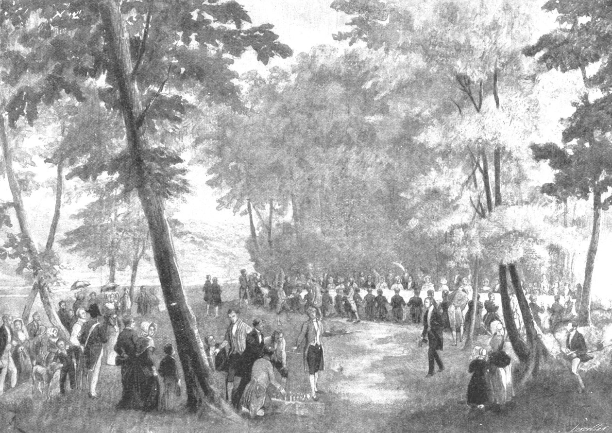 Victorias Visita a Louis Philippe em 1843: Festa Champetre ... na Floresta da Eu, 1901. de Unbekannt