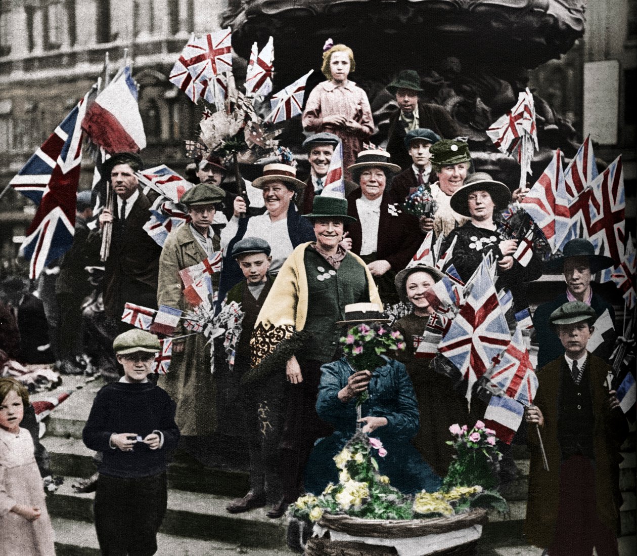 Celebrações da vitória sob Eros, Piccadilly, Londres, 1918, 1938 de Unbekannt