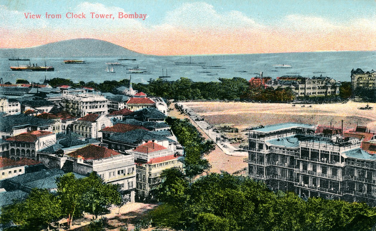Vista da torre do relógio, Bombaim, Índia, início do século XX de Unbekannt