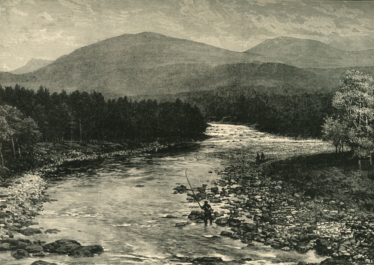 Vista da ponte velha, Invercauld, Braemar, 1898. de Unbekannt