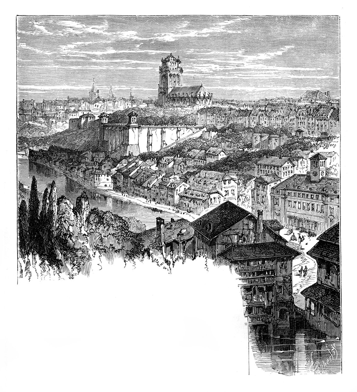 Vista em Berna, Suíça, c1888 de Unbekannt