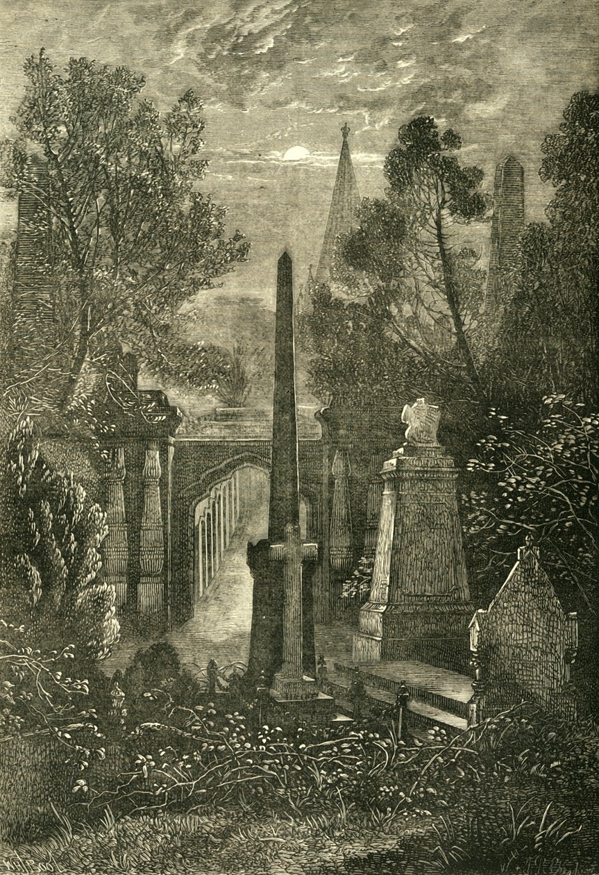 Vista no cemitério de Highgate, c1876. de Unbekannt