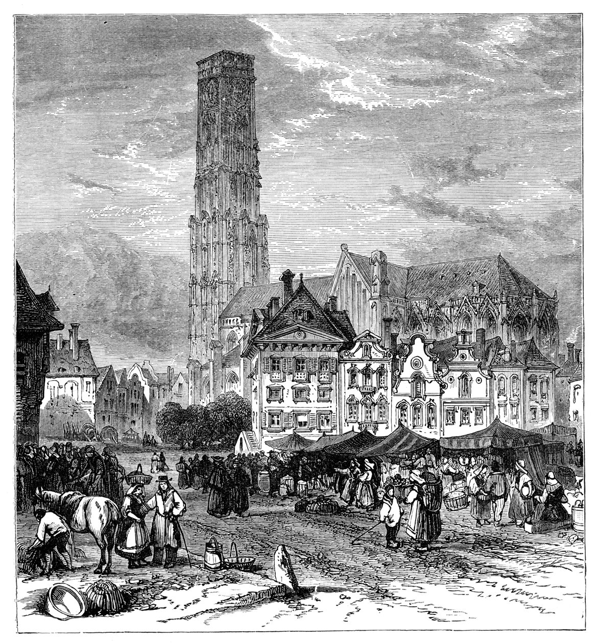 Vista em Mechelen, Bélgica, 1900 de Unbekannt