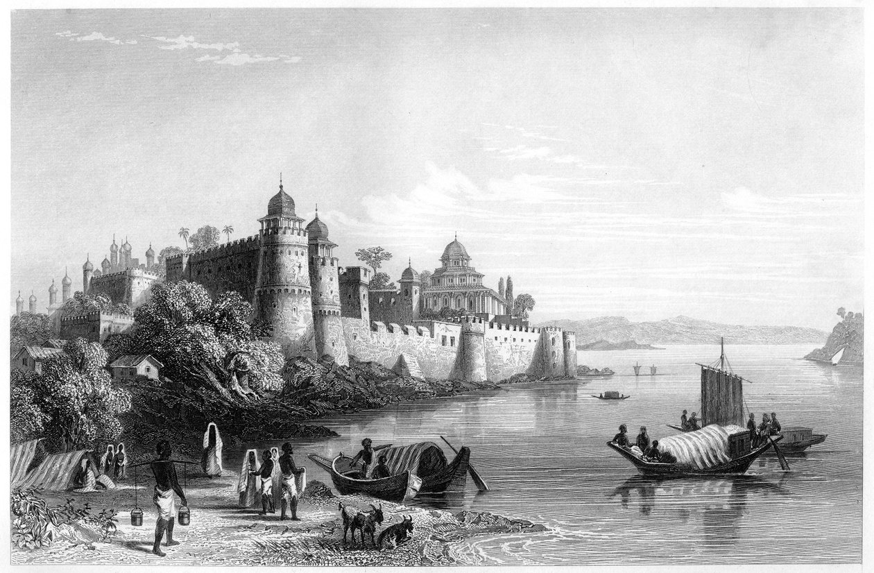 Vista de Allahabad, mostrando o forte, c1860 de Unbekannt