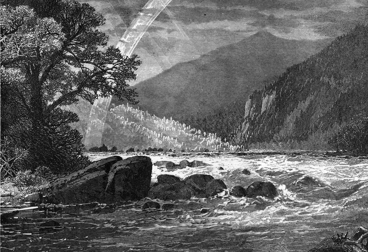 Vista de Balcony Falls, James River, Virgínia, EUA, 1877 de Unbekannt