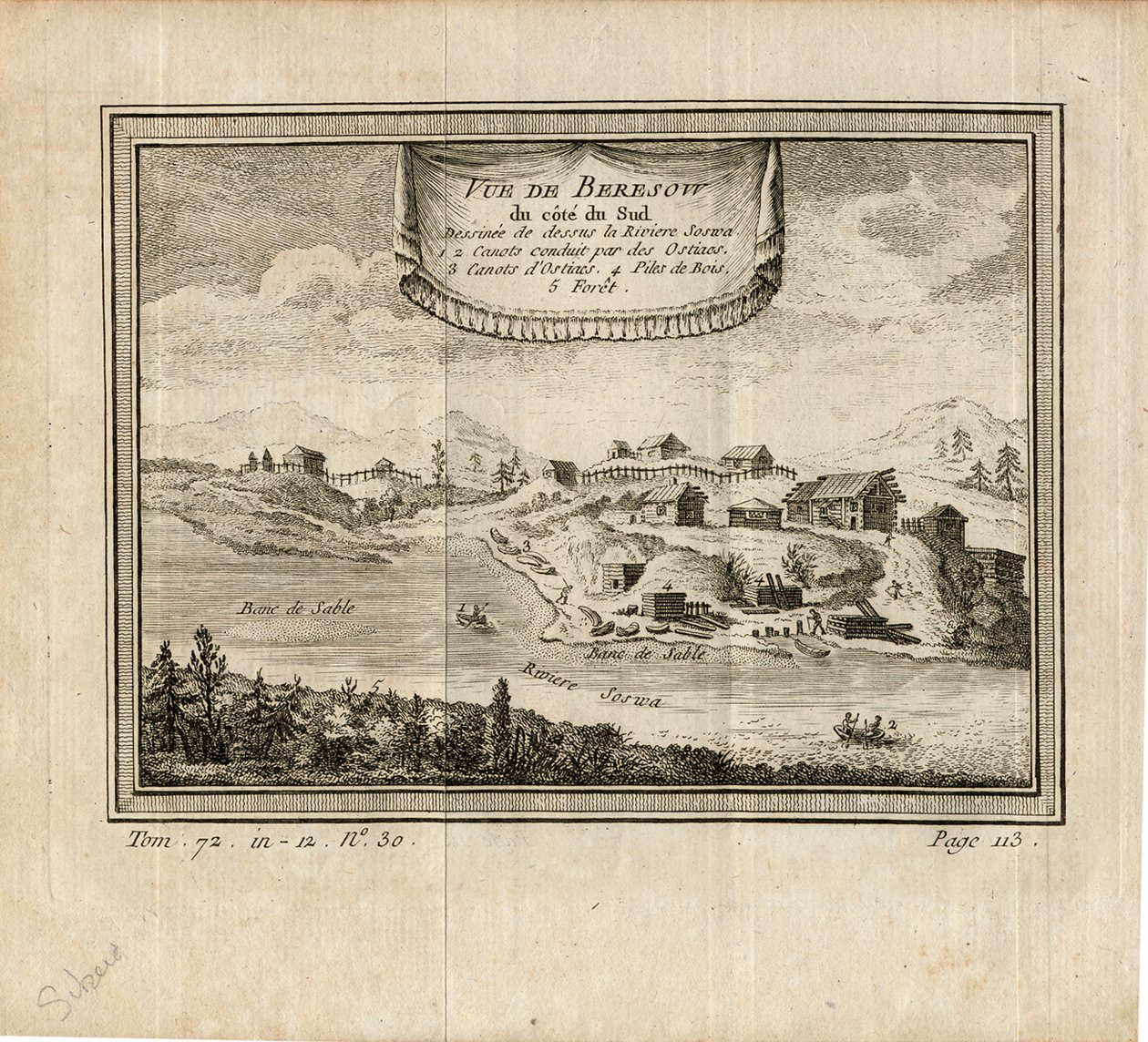 Vista de Berezov, c. 1750 de Unbekannt
