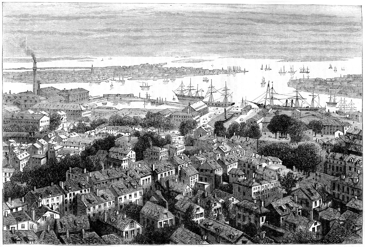 Vista de Boston de Bunkers Hill, Massachusetts, c1770s c1880 de Unbekannt