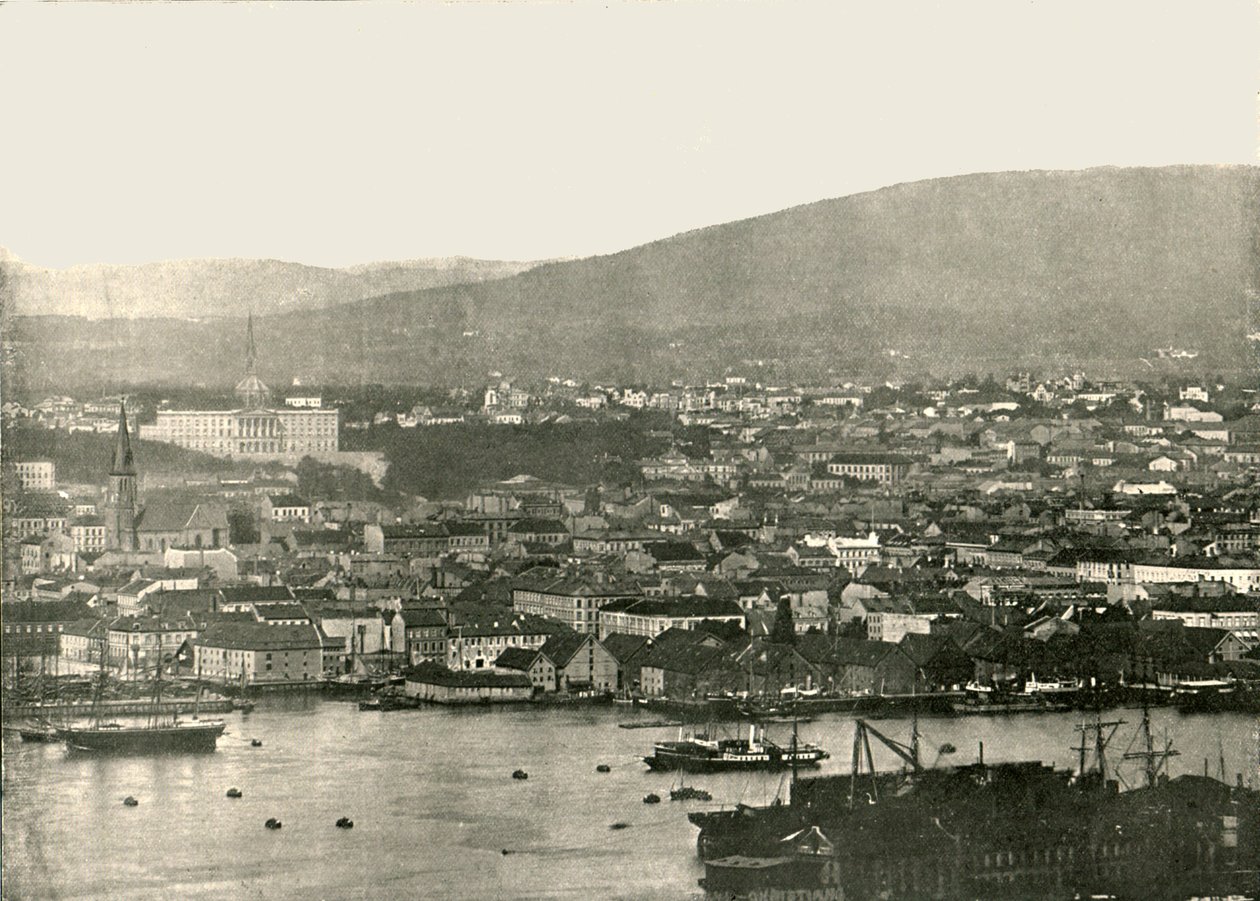 Vista de Christiania, Oslo, Noruega, 1895. de Unbekannt