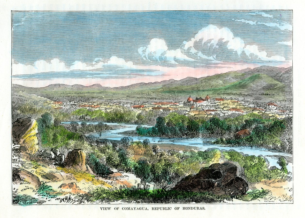 Vista de Comayagua, República de Honduras, c1880 de Unbekannt