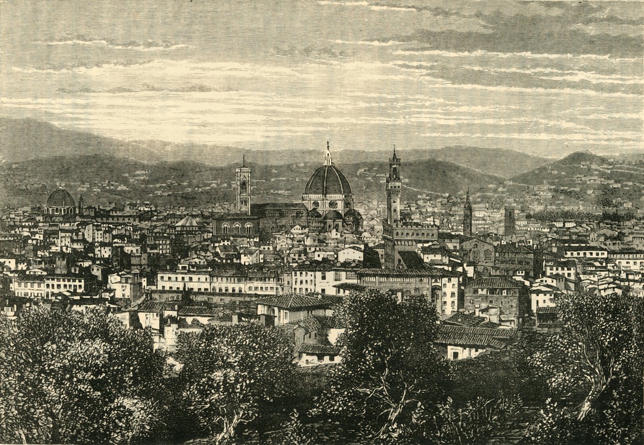 Vista de Florença a partir do Belvedere, 1890. de Unbekannt