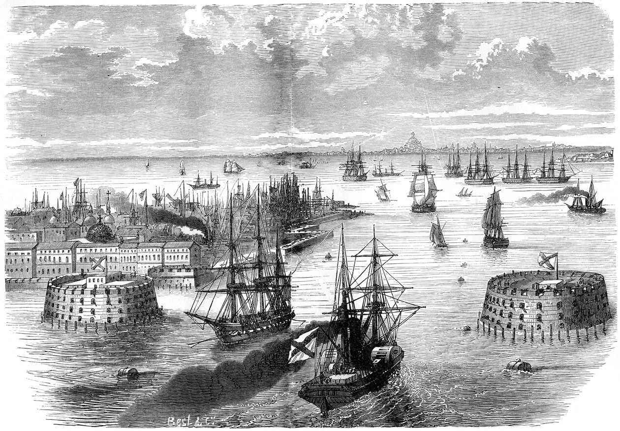 Vista de Kronstadt, Rússia, 1882-1884 de Unbekannt