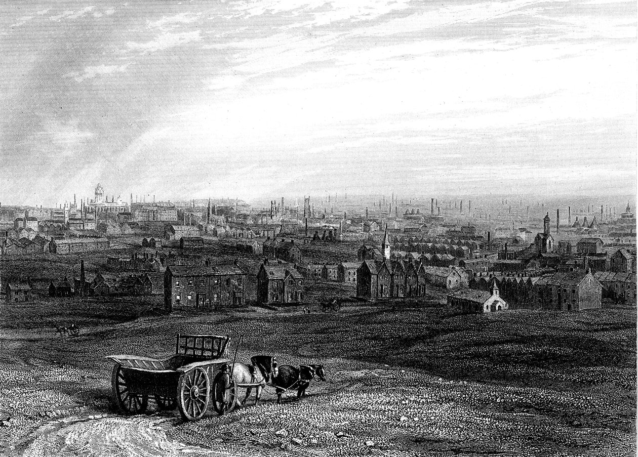 Vista de Leeds, Yorkshire, início do século XIX de Unbekannt