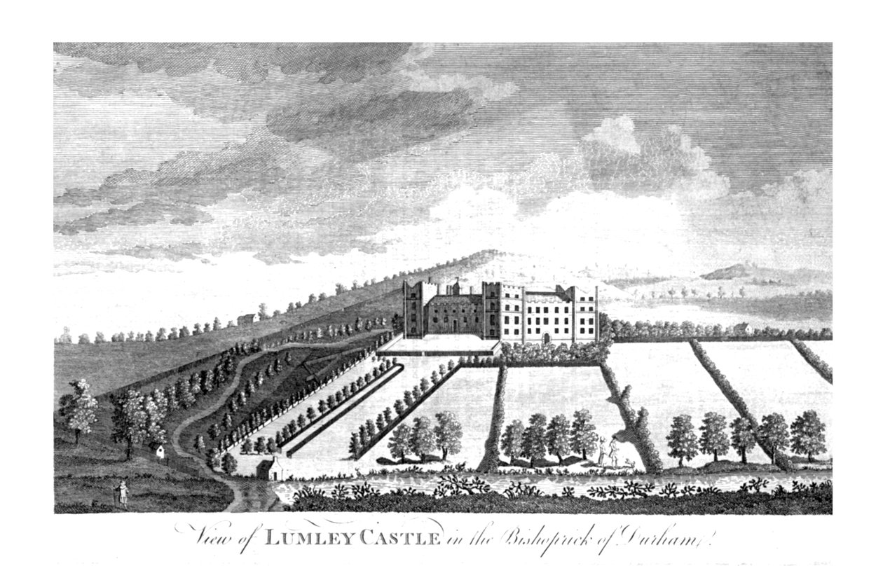 Vista do castelo de Lumley no Bishoprick de Durham., C1779-1790 de Unbekannt