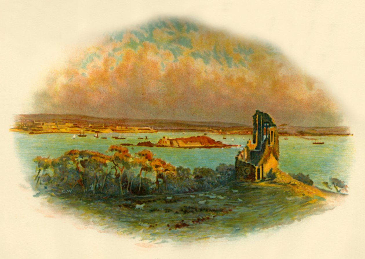 Vista do Monte Edgcumbe, Cornualha, olhando através de Plymouth Sound, c1890. de Unbekannt