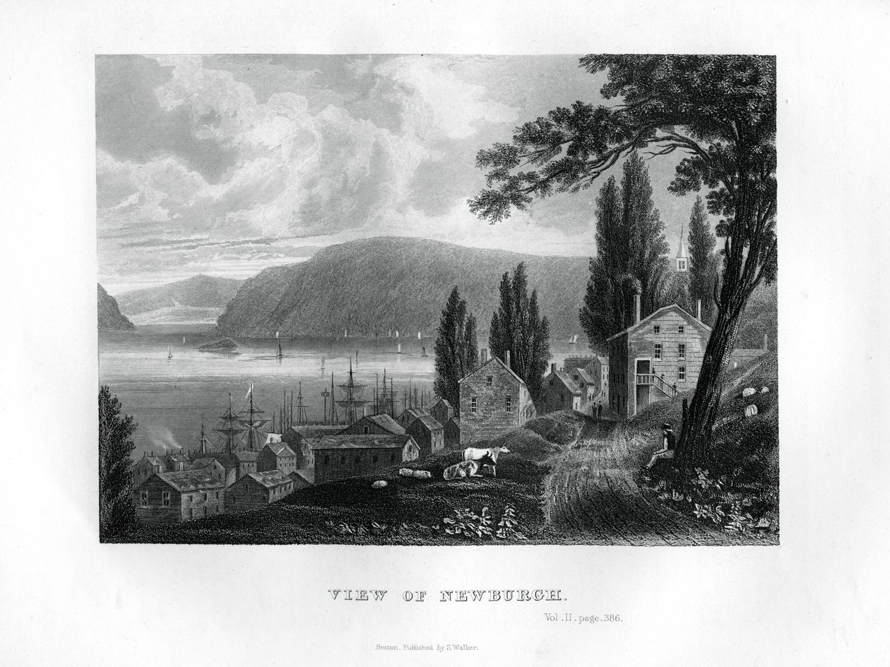 Vista de Newburgh, estado de Nova York, 1855 de Unbekannt