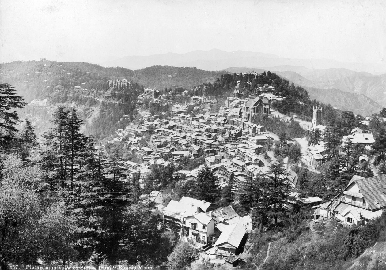 Vista de Shimla, de Bonnie Moon, Índia, século XX de Unbekannt