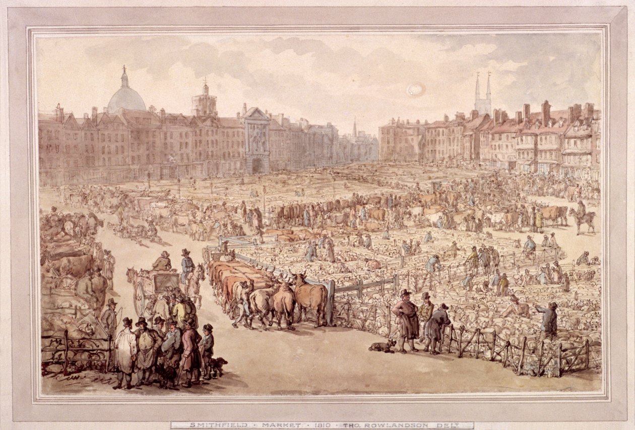 Vista do Smithfield Market, Londres, 1810 de Unbekannt