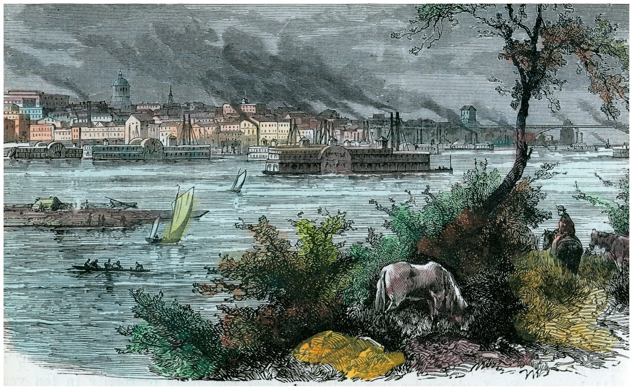 Vista de St Louis, Missouri, EUA, c1880 de Unbekannt
