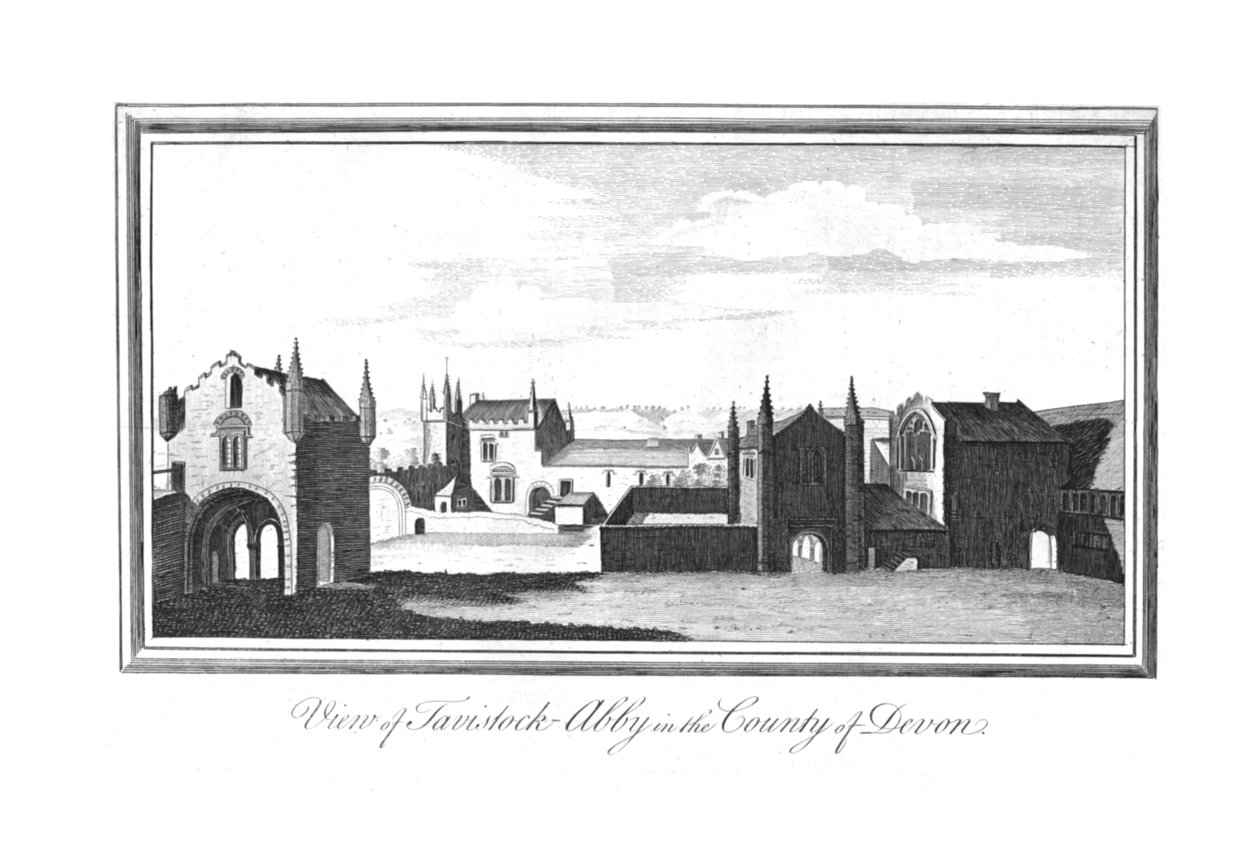 Vista de Tavistock-Abby, no condado de Devon, finais do século XVIII a princípios do século XIX de Unbekannt