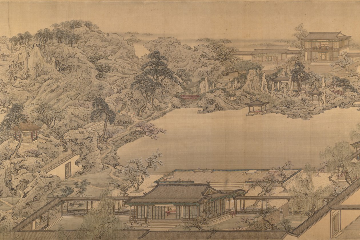 Vista de uma Villa Jardim, do século XVIII. de Unbekannt