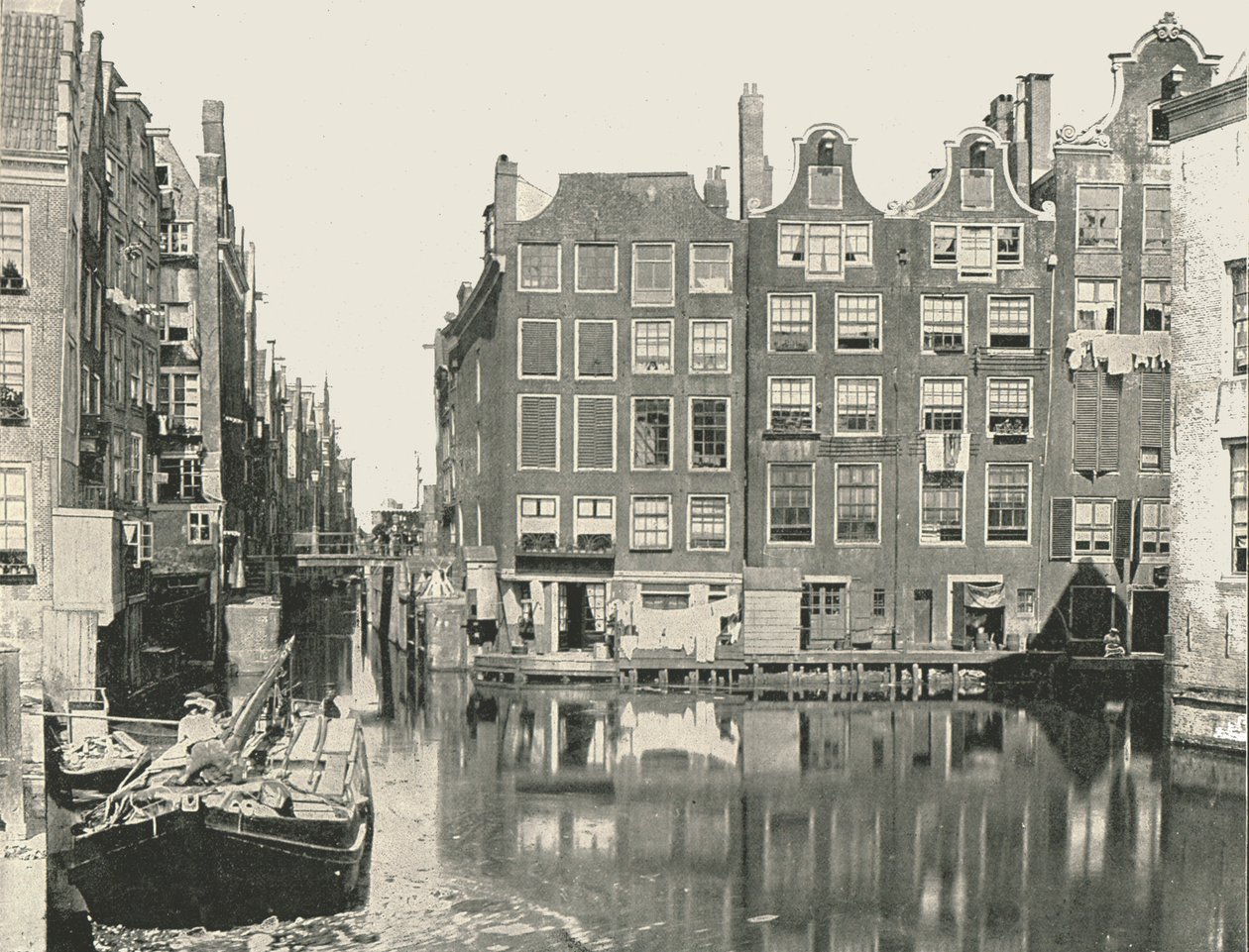 Vista de um dos principais canais, Amsterdã, Holanda, 1895. de Unbekannt