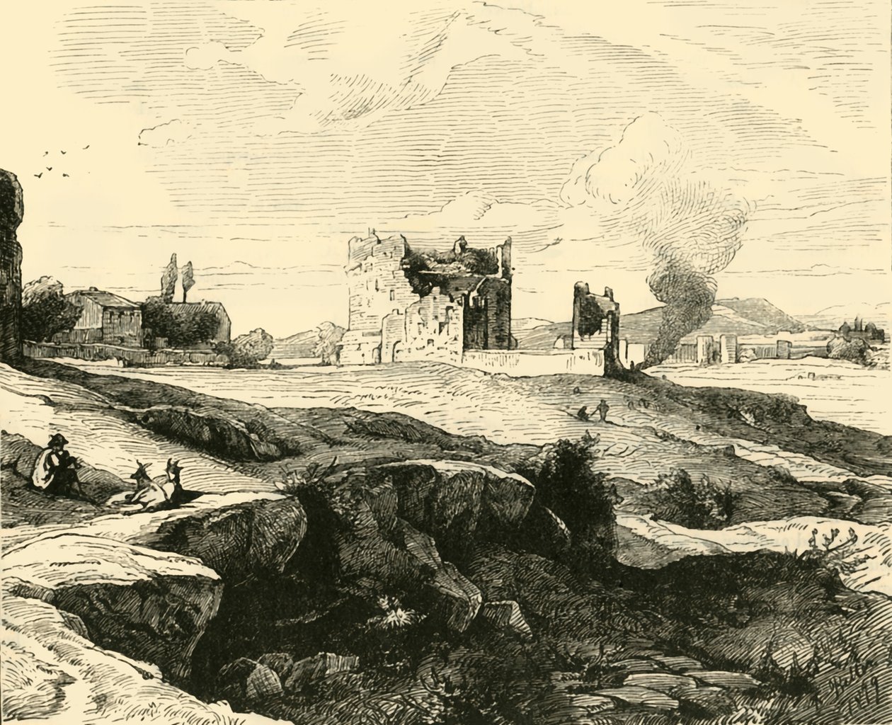 Vista do Campagna da Via Appia, 1890. de Unbekannt