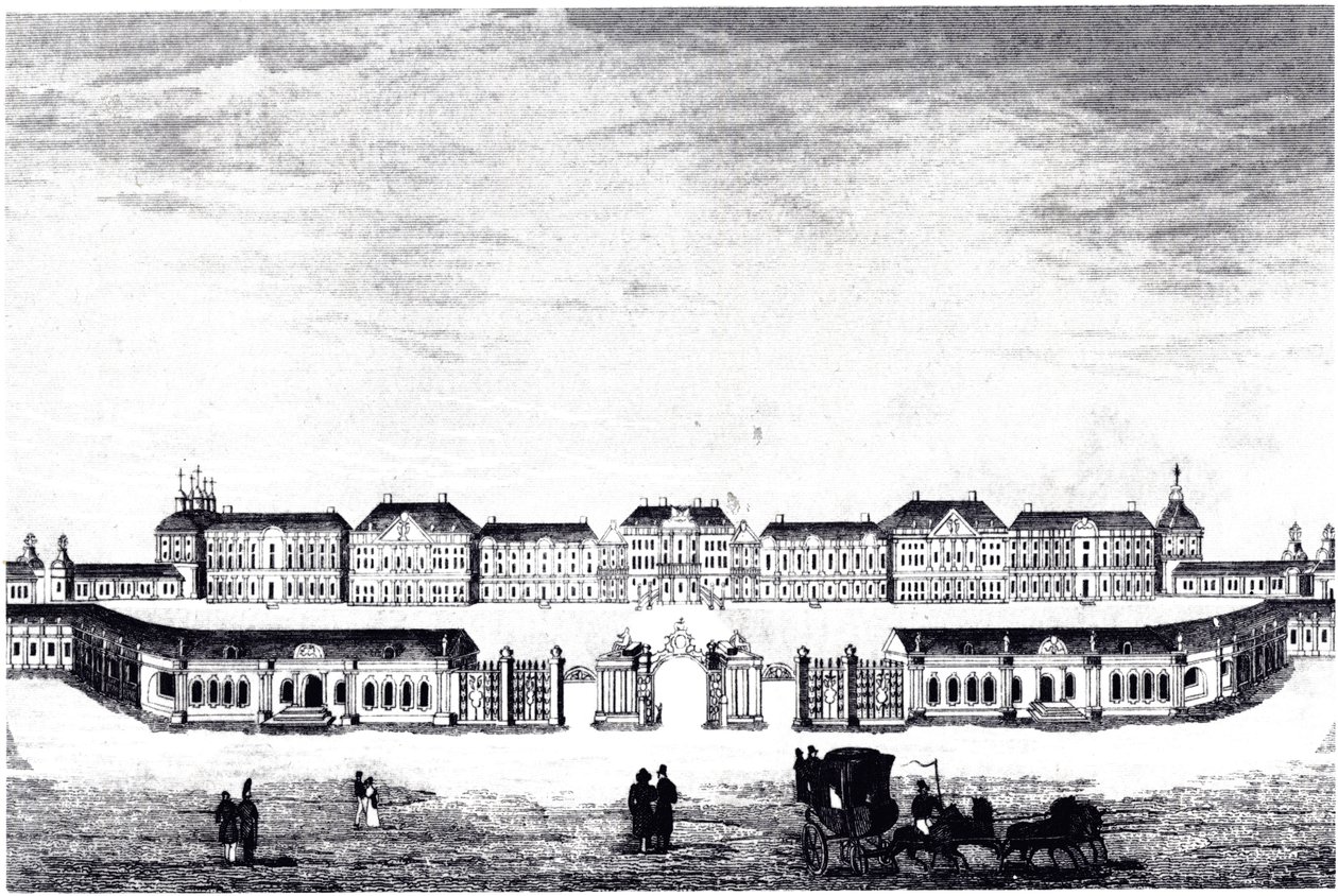 Vista do Palácio de Catarina em Tsarskoye Selo, c. 1840 de Unbekannt