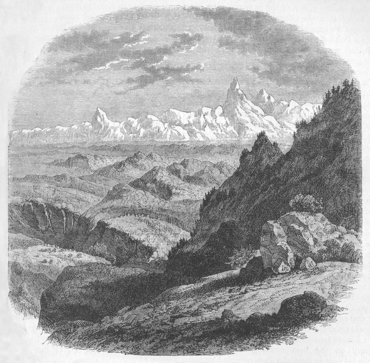 Vista da Cordilheira do Himalaia, c1880 de Unbekannt