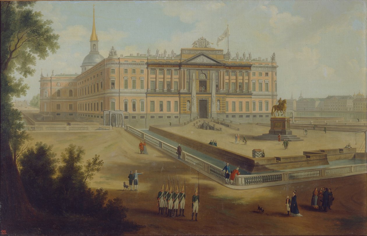 Vista do Palácio Michael em São Petersburgo, 1800 de Unbekannt