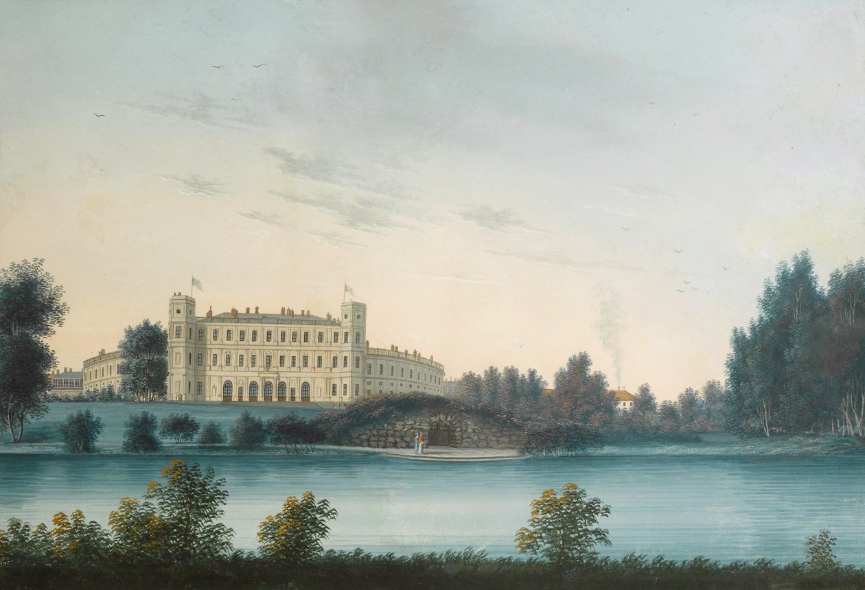 Vista do palácio em Gatchina, início do século XIX de Unbekannt
