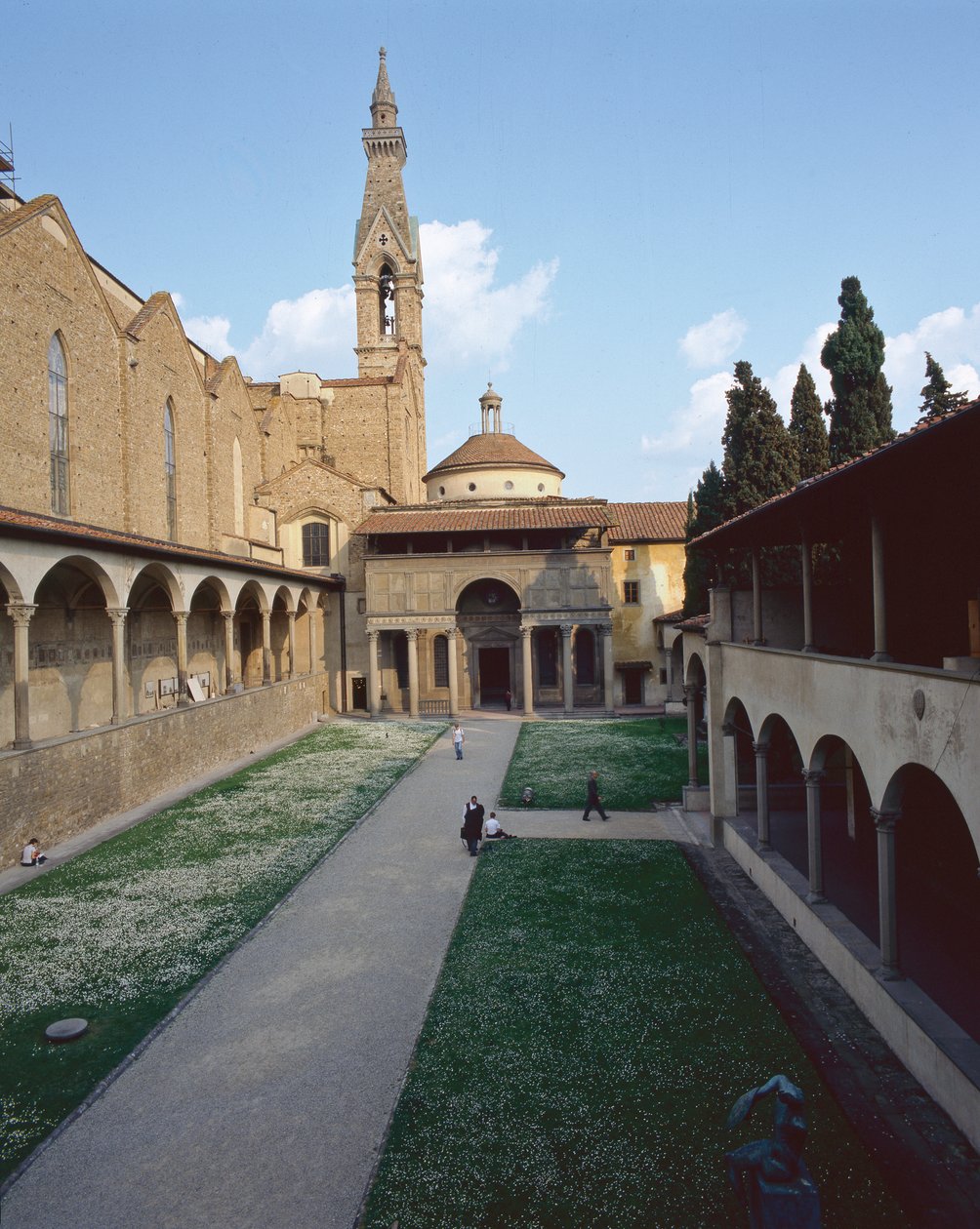Vista da Capela Pazzi, da fachada e do Campanile (foto) de Unbekannt