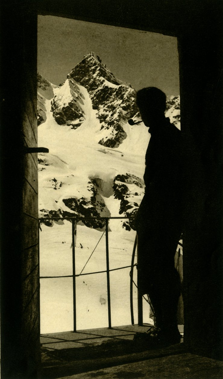 Vista do Schattenspitze nos Alpes Silvretta ... Wiesbadener Hütte, Partenen, Áustria, c1935. de Unbekannt