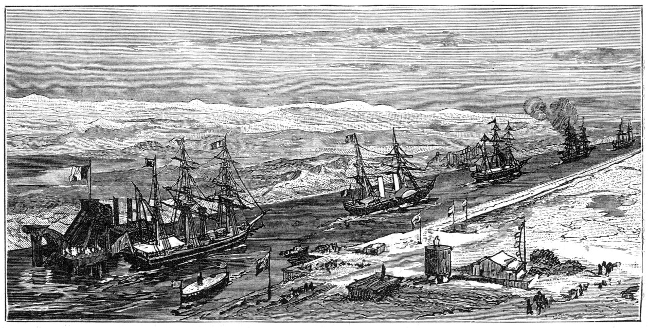 Vista do Canal de Suez, Egito, 1900 de Unbekannt