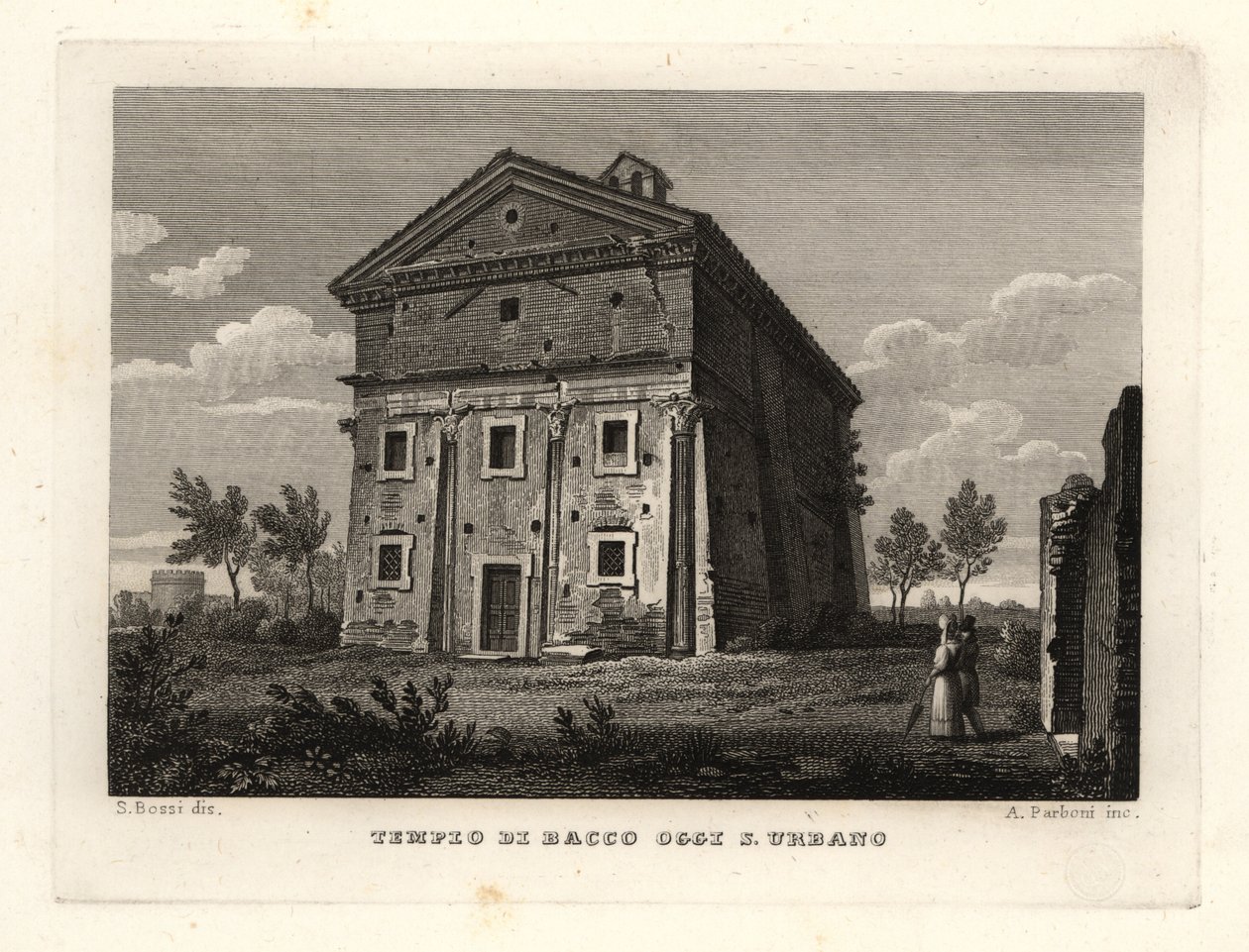 Vista do Templo de Baco, Roma, agora São de Unbekannt