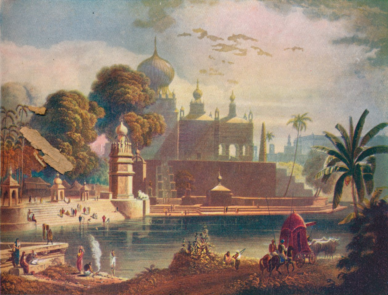 Vista dos templos e mesquitas de Sassur, perto de Poona, no Deccan, 1908 de Unbekannt
