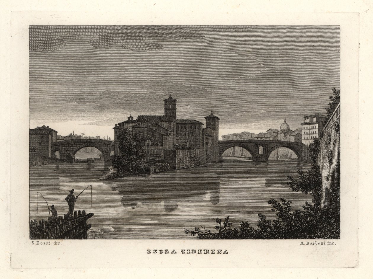 Vista da Ilha do Tibre, Isola Tiberina, Roma de Unbekannt