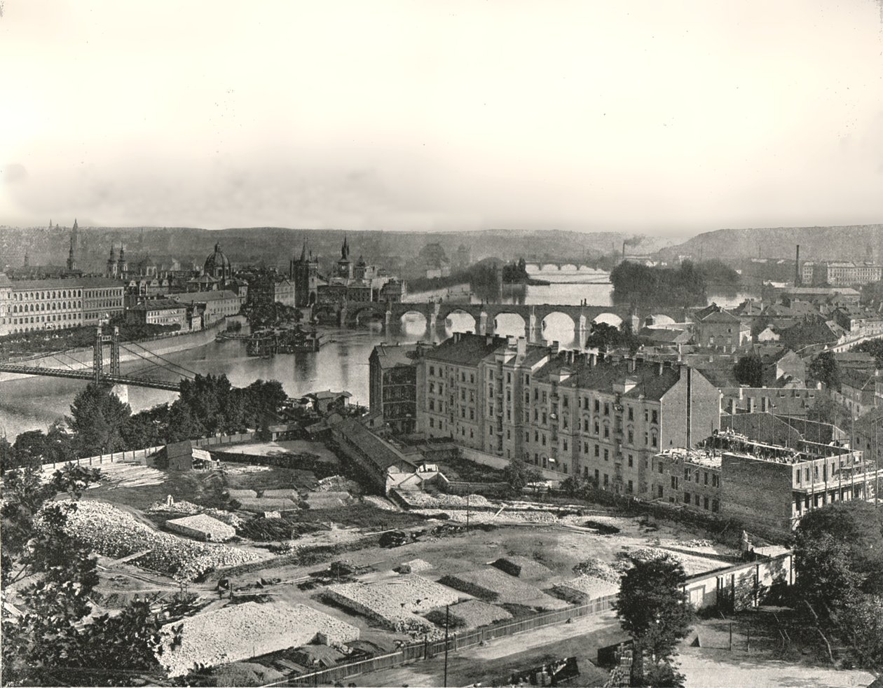 Vista da cidade de Praga, Checoslováquia, 1895. de Unbekannt