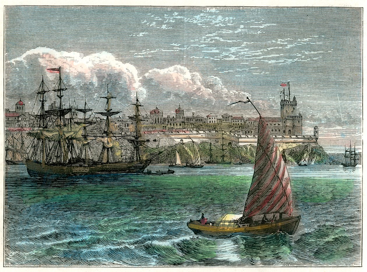 Vista da cidade de San Domingo a partir do porto, República Dominicana, c1880 de Unbekannt