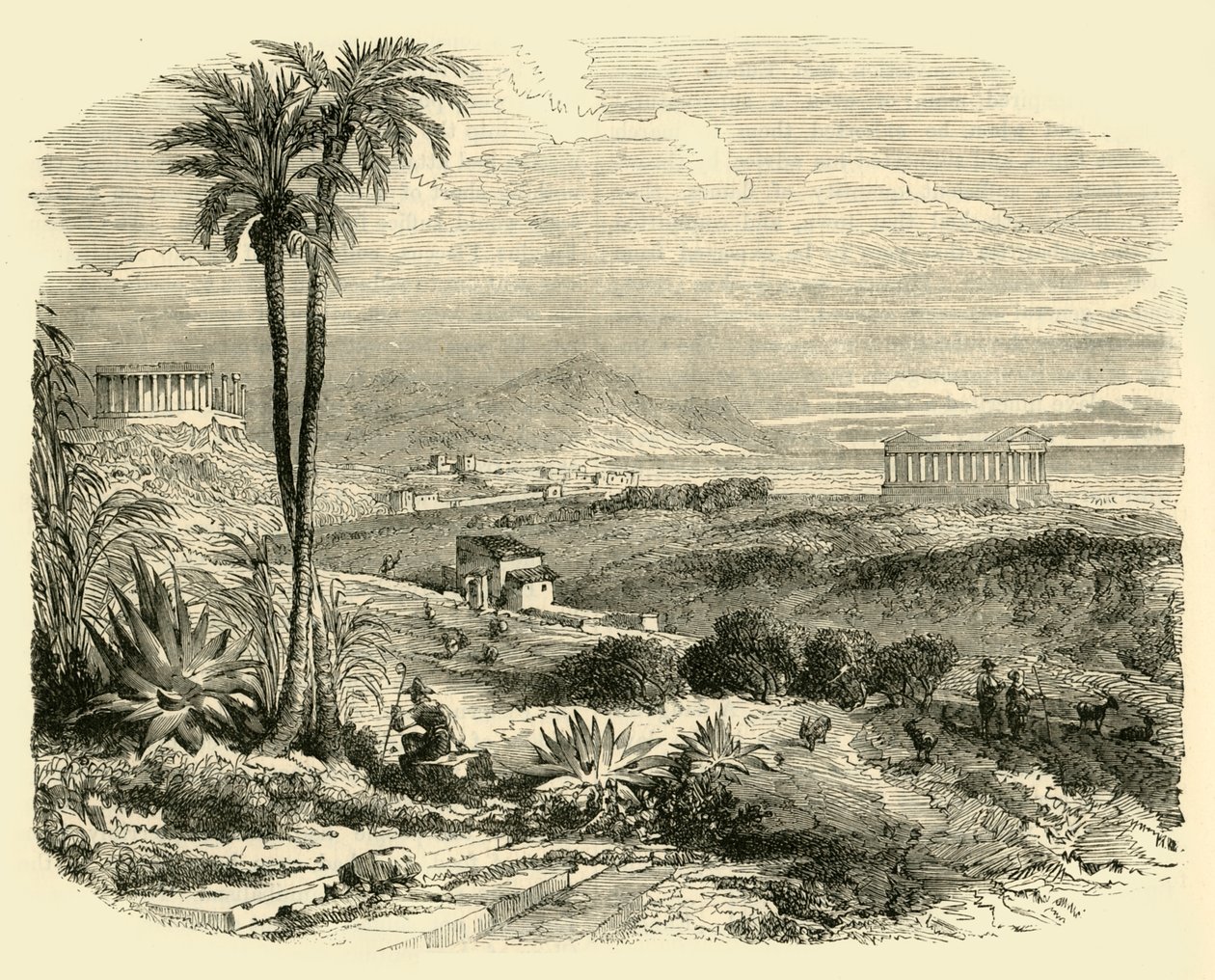 Vista na costa da Sicília, 1890. de Unbekannt